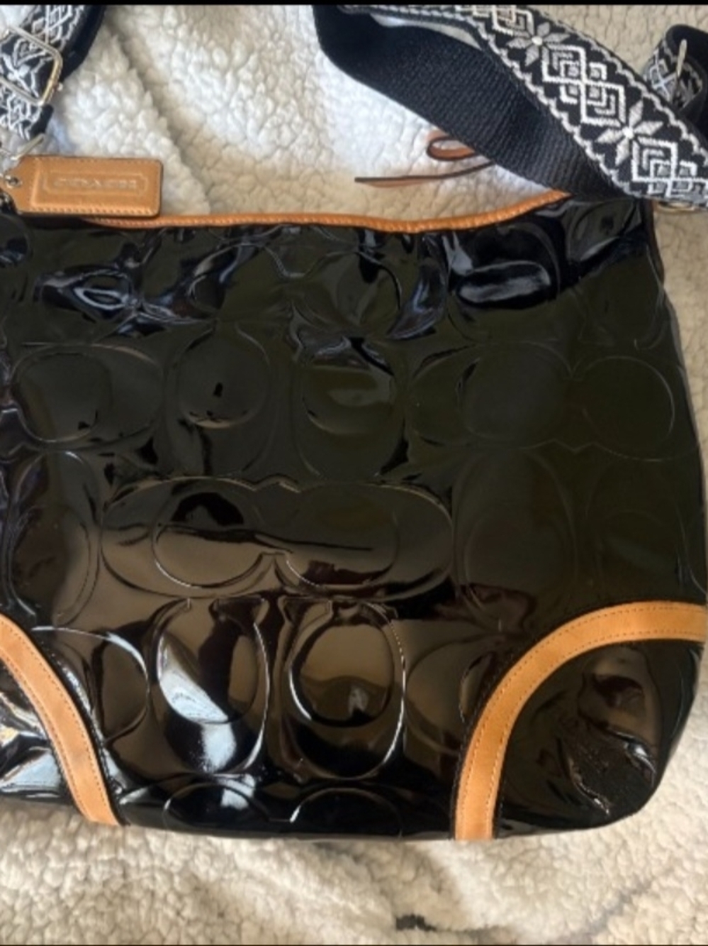 Coach Peyton Embossed Signature Patent Leather Shoulder Bag - Picture 4 of 12
